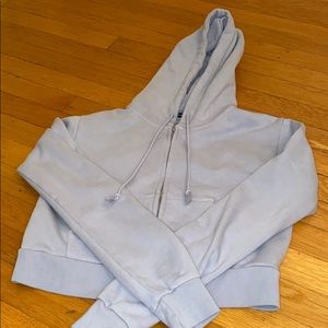 Brandy Melville baby blue cropped zip up